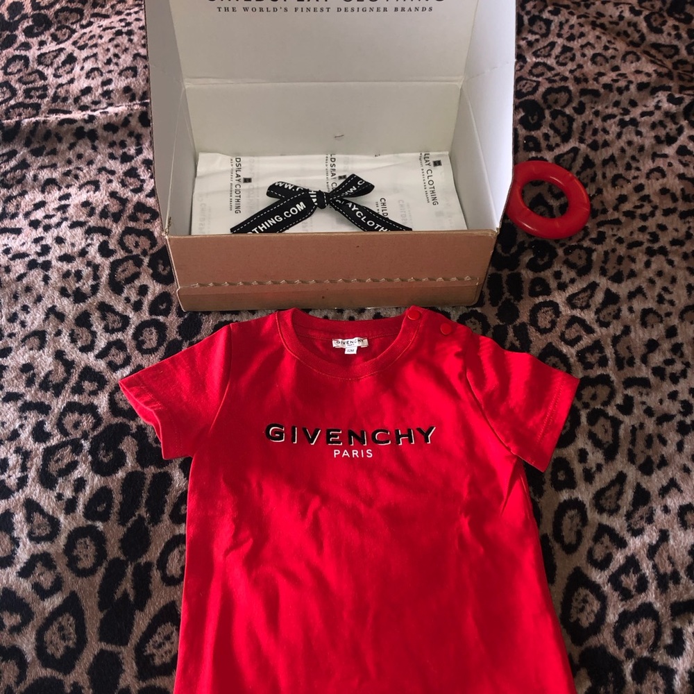 12 month red authentic givenchy tshirt for girl or boy.  perfect condition